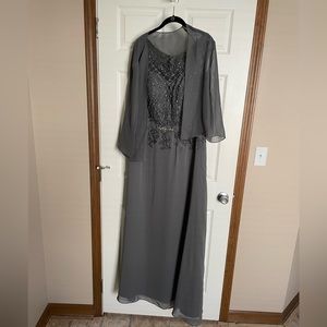 Steel grey formal gown
